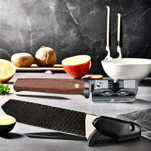 AUSONIA Affûteur de couteaux professionnel 18 cm Fabriqué en Italie avec manche en bois Outils de cuisine Couteau Ciseaux - Product Image 2