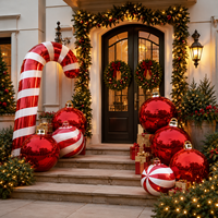 Boules de Noël gonflables géantes et décorations en forme de canne à sucre, accessoires de décoration de vacances personnalisés pour les événements festifs en plein air