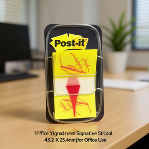 <b>Post</b>-it 50 Sheet Yellow Signature Index Symbol Adhesive Strips 43.2 X 25.4mm (W X H) for Office Use - Product Image 3