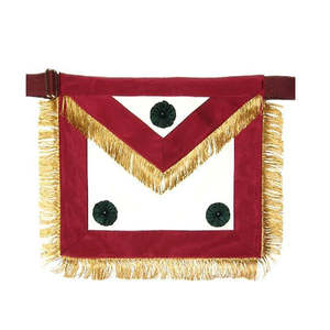 Venta al por mayor Red Lodge Delantal Plata Bordado hecho a mano Masonic Regalia Past Master Delantal Master Precio de fábrica - Product Image 1