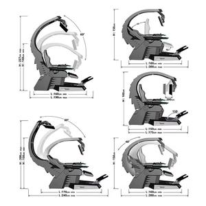 เก้าอี้เกมมิ่งแบบ Cockpit พร้อมที่วางแขนคอนโซล ที่พักขาปรับได้ หุ้มหนัง PU ขนาดผู้ใหญ่ รับผลิตตามแบบ OEM - Product Image 4