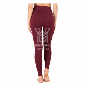 กางเกงโยคะเอวสูงสำหรับผู้หญิงกางเกงเอวยางยืดกางเกงโยคะรีไซเคิลเป็นมิตรกับสิ่งแวดล้อมรูปแบบของแข็ง - Product Image 5