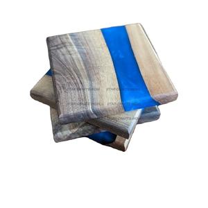 Posavasos indio único de madera mejor posavasos para bebidas resina epoxi mejor posavasos de madera posavasos té cerveza café mejor posavasos - Product Image 1