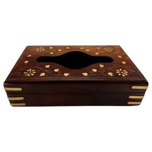 Burned Finished Vintage Style Tissue Box Napkin Holder in Wood for Restaurant Hotel Table Top Use Napkin Box Holder - Product Image 4