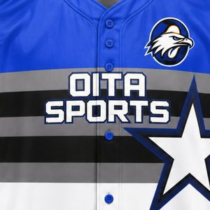 Camiseta de Béisbol Azul Rey y Gris – Camisa de Béisbol Personalizada con Botones al Frente, Uniforme Deportivo Transpirable para Hombres y Mujeres - Product Image 3