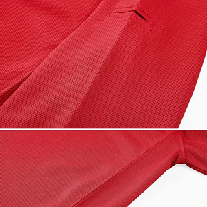 Polo Rojo de Manga Corta para Hombre, Color Sólido, Tela Piqué, Secado Rápido, Estilo Casual, Material Tejido - Product Image 4