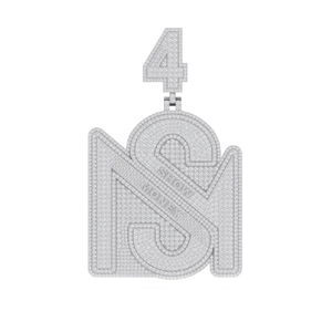 Pendentif initial en or massif 10K avec diamant de laboratoire, lettre personnalisée, style hip-hop, breloque pendentif glacé - Product Image 1