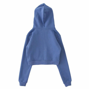Sudadera con capucha deportiva de invierno para mujer, Top corto largo ODM/OEM, Jersey ligero al por mayor, sudadera con logotipo bordado en la parte delantera, técnicas impresas - Product Image 2