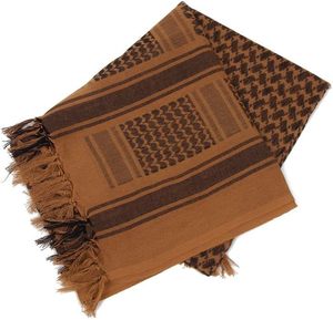 ผ้าคลุมศีรษะมุสลิมคุณภาพดีที่สุด ผ้าคลุมแบบทหารสำหรับทะเลทราย ผ้าคลุมแบบเคฟฟียะห์ พร้อมพู่ห้อย ขนาด 42x42 นิ้ว ผ้าฝ้าย 100% ลายพรางสี่เหลี่ยม - Product Image 3