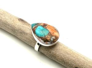 แหวนพลอยเทอร์ควอยซ์เงินสเตอร์ลิงเครื่องประดับทำมือแหวนเงินสไตล์ Boho สำหรับเป็นของขวัญสำหรับผู้หญิงตาม925 - Product Image 2