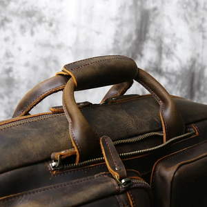 Genuine Leather Korean Vintage Crossbody Portable Laptop Briefcase Classic Shoulder Bag Large Capacity Office Use - Product Image 2