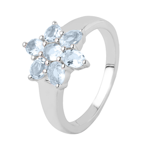 Shah Gems <b>925</b> Sterling <b>Silver</b> Aquamarine <b>Ring</b> for Women Natural Stone with Oval Cut Everyday Wear 14K Metal Purity - Product Image 4