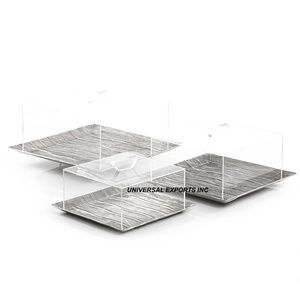 Juego de dos bandejas de chocolate con acabado plateado, plato de chocolate de diseñador de forma cuadrada, superventas, nueva bandeja de chocolate de lujo - Product Image 6