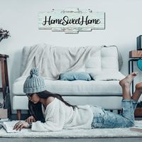32x14 Inch Wooden Large Home Sweet Sign-Panneau de décoration murale rustique en bois pour la maison