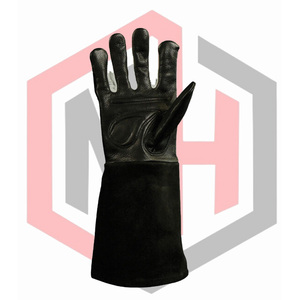 ถุงมือเชื่อมทิคสีดำแบบพรีเมี่ยม, ถุงมือยาวป้องกันความร้อนทนทานหนังวัวแบบมืออาชีพขนาด7ออนซ์16นิ้วป้องกันสารเคมี - Product Image 3