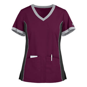 Conjunto de uniforme elástico para mujer, parte superior de cuatro bolsillos, cintura elástica, pantalón para correr, médico, Hospital, clínica, laboratorio, venta al por mayor, conjunto de exfoliación - Product Image 6
