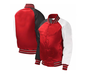 Style Satin Varsity <b>Jacket</b> OEM Custom <b>Baseball</b> <b>Bomber</b> <b>Jacket</b> for Unisex Streetwear with Patchwork and Logo Options - Product Image 6