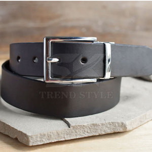 Ceinture classique en cuir à une seule couleur, sangle réglable pour la mode et le confort, ceinture en cuir véritable à une seule couleur - Product Image 3