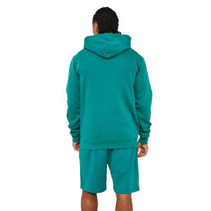 Venta caliente al por mayor transpirable hombres 100% algodón en blanco Sudadera con capucha y conjunto corto para hombres verano chándal conjunto hombres sudaderas con capucha - Product Image 2