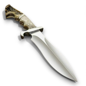 Cuchillo de Caza Personalizado Más Vendido con Hoja de Acero de Damasco y Mango de Madera de Hueso de Camello, Opción de Venta al por Mayor OEM ODM - Product Image 5