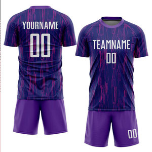 ชุดเสื้อฟุตบอลผ้าโพลีเอสเตอร์สำหรับผู้ชายชุดเสื้อฟุตบอลผ้า100% แห้งเร็วมีโลโก้ตามสั่งระบายอากาศได้ดีแขนสั้น - Product Image 1