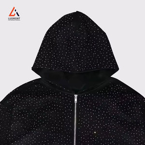 Ventes en gros de sweats à capuche en strass avec impression personnalisée de cristaux et service de marque privée - Fabricant - Product Image 6