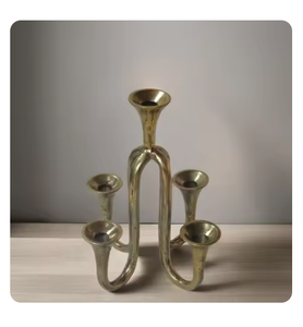 Bagues attachées Bougeoir en métal de qualité supérieure pour décorations de mariage et occasions spéciales Fournitures d'éclairage de style Ins - Product Image 4