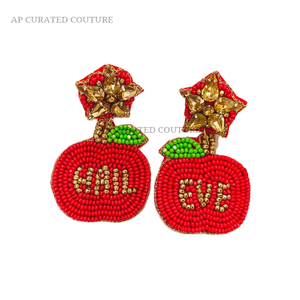 2025 Mardi Gras Krewe Collection Premium Quality Beaded Handcraft <b>Fashion</b> <b>Hoop</b> <b>Earrings</b> Customized Statement Premium <b>Earrings</b> - Product Image 3