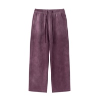 Pantalons de survêtement décontractés en toile délavée pour hommes, vente chaude, 100% polyester, broderie personnalisée, pantalon lavé