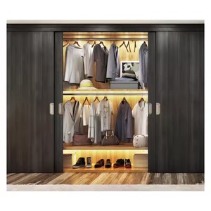 Enbl ตู้เสื้อผ้าไม้โอ๊คเนื้อแข็งปรับแต่งได้ดีไซน์ทันสมัยตู้ประตูกระจก MDF ตู้เฟอร์นิเจอร์ใช้ในห้องนอน - Product Image 5