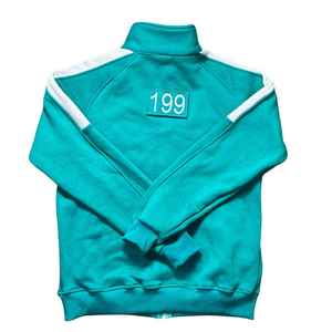 Nouveau survêtement en molleton de coton vert pour homme, 2 pièces, avec t-shirt : patchs numérotés amovibles, costume de cosplay unisexe, tenue de course - Product Image 5