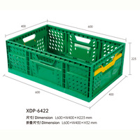 Caisse pliable en plastique robuste pour légumes, fabrication OEM, Chine, 6418 Logistics
