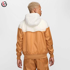 Veste coupe-vent à col montant et à blocs de couleur unie pour homme, logo personnalisé sur le devant, couleurs contrastées, veste d'hiver pour l'extérieur - Product Image 2