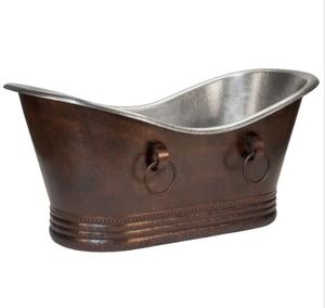 Fresh Arrival Double <b>Slipper</b> Single <b>Slipper</b> 100% Pure Copper Bath Tub Claw Foot Design Bath Tub Copper Free Standing Tub - Product Image 3