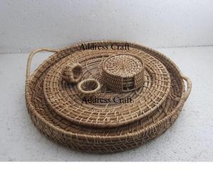 Bandeja de incrustaciones de nácar de gran venta, bandeja de ratán, producto de incrustaciones de adición para el hogar único, bandeja para servir, bandeja de platos de tamaño personalizable - Product Image 4