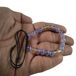 Pulsera de piedra semipreciosa curativa india de gran calidad, cuentas de cuerda de ametrino, hermosa artesanía - Product Image 2