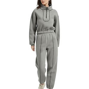 Alta calidad Lady's XL Sweat Suit Logotipo personalizado Etiqueta privada Sudadera con capucha Jogger Set Acid Wash Impreso Quick Dry Chándal Gimnasio - Product Image 2