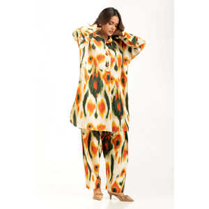 ชุดเซ็ตพิมพ์ลายเครปสไตล์โบฮีเมียน รุ่น IPST-55094 สำหรับฤดูใบไม้ผลิ/ฤดูร้อน - Product Image 1