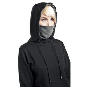 Custom Logo Embroidered Double Hood Ninja Double Layer Pullover Plus Size Heavy Pullover Balaclava Hoodie <b>Mens</b> Hoodie Breathable - Product Image 3