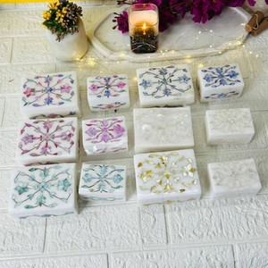 Belle boîte à bijoux en marbre fabriquée à la main de bonne qualité en forme de rectangle incrustation rose multicolore conception de stockage d'affichage fine - Product Image 1