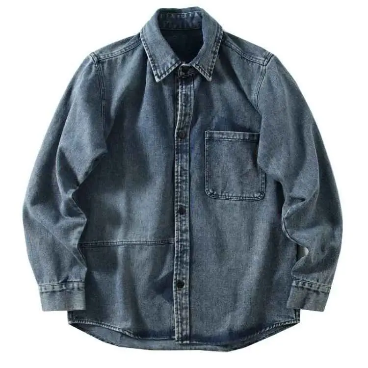 Tùy Chỉnh Giản Dị Denim Áo Khoác Nhà Máy Bán Buôn Người Đàn Ông Của Lớn Và Cao Lớn & Cao Trucker Áo Khoác Người Đàn Ông Áo Khoác Quần Jean 100% Bông Vỏ