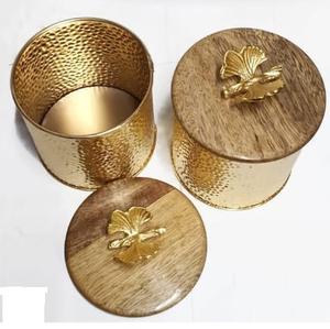 กระป๋องเก็บชาคุณภาพสูง ทำจากสแตนเลส ผิวสัมผัสแบบทองแดง ดีไซน์ลายตอก - Product Image 4