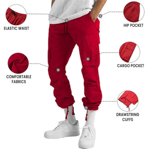 <b>Men's</b> Multi-Pocket Cargo Pants <b>Overalls</b> 100% Cotton Breathable Drawstring Closure High Street Style-Stylish Comfortable Low - Product Image 6