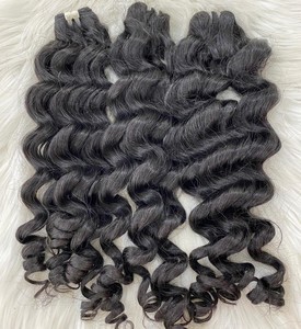 Venta caliente Precio de fábrica 100% Raw Vietnam Virgen Doble dibujado Natural Ondulado Curl Grado superior Paquetes de cabello tejido Todos los colores Comprar ahora - Product Image 6