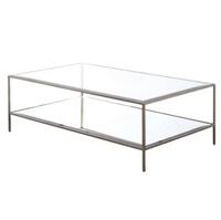 TABLE basse en métal en verre en forme de RECTANGLE