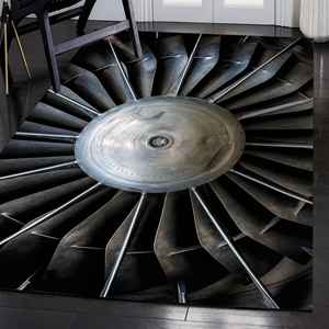 Alfombra Moderna con Estampado de Turbina de Avión, Alfombra Suave No Tejida para Entrada o Decoración del Hogar - Product Image 1