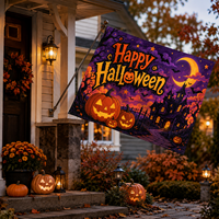 Drapeau d'Halloween personnalisé durable, bannière imprimée sur mesure pour la décoration d'événements et de fêtes d'Halloween, utilisation en marketing extérieur