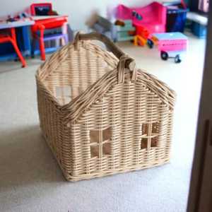 ตะกร้าของเล่นหวายไม้ไผ่สานมือสำหรับเด็กรูปบ้านเด็ก - Product Image 2