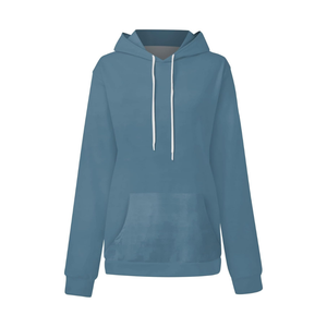 OEM ODM Pullover surdimensionné avec poches kangourou Baggy 100% sweats à capuche respirants en coton personnalisés pour femmes avec épaules tombantes - Product Image 2