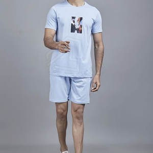 ชุดเสื้อยืดแขนสั้นสำหรับผู้ชายชุด2ชิ้นสำหรับฤดูร้อนชุดสำหรับผู้ชาย - Product Image 1